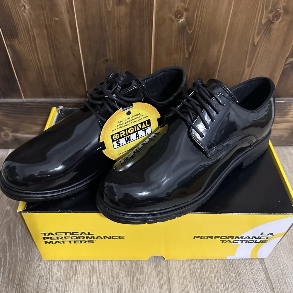 MEN'S ORIGINAL SWAT DRESS CLARINO LEATHER OXFORD SHOES 118001 BLACK 10 NEW